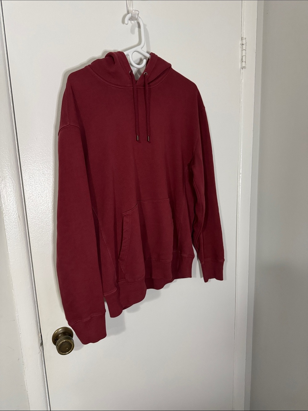 J. Crew Men's Medium Burgundy Crewneck Pullover Hoodie